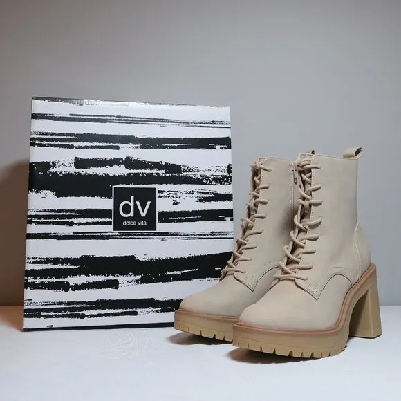 Dolce Vita Jealous Block Heel Suede Lug Boots