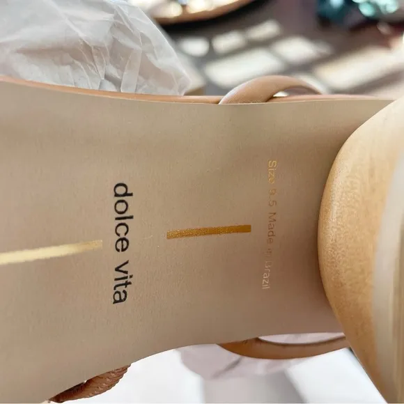 Dolce Vita Mikael Block Heel Sandals in Tan Leather Women’s Size 9.5 New in Box