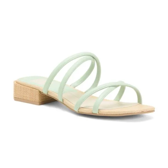 DOLCE VITA Mint Leather Hapi Low Heel Sandals 3T0
