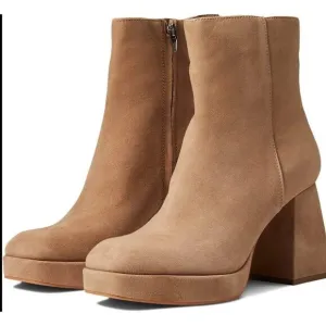 Dolce Vita Ulyses Square beige suede Toe Platform Boots Size 9