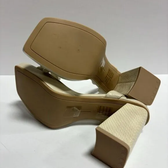 Dolce Vita Women’s Alesia, Vanilla Block Heel Sandals, Size 8.5 M