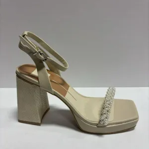 Dolce Vita Women’s Alesia, Vanilla Block Heel Sandals, Size 8.5 M