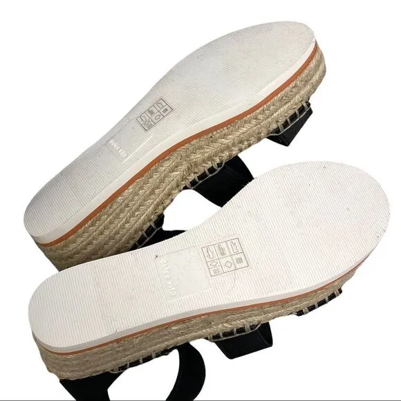 DOLCE VITA Lury Espadrille Wedge Sandal Straps Black Tan 9