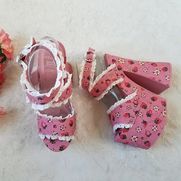 Dolls Kill X Strawberry Shortcake It's A Berry World Platform Heels