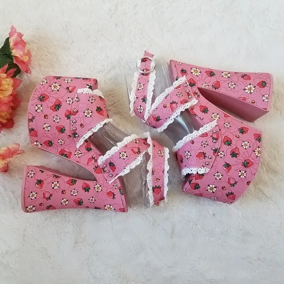 Dolls Kill X Strawberry Shortcake It's A Berry World Platform Heels