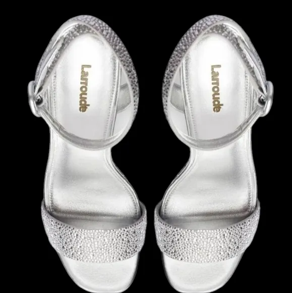 Dolly Crystal Sandal In Gray Suede... Size 10