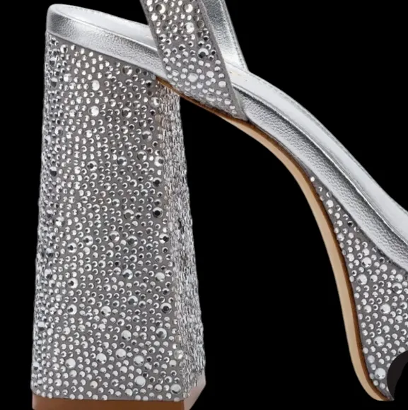 Dolly Crystal Sandal In Gray Suede... Size 10