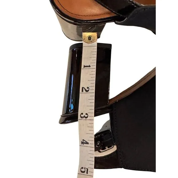 Donald J Pliner Black Block Heel Open Toe Slingback Sandals Womens Size 8.5