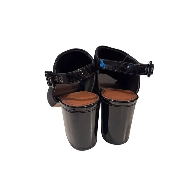 Donald J Pliner Black Block Heel Open Toe Slingback Sandals Womens Size 8.5