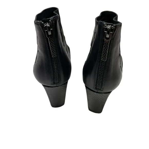 Donald J. Pliner Black Leather Greece Block Heel Cage Bootie Sandals Women's 9.5