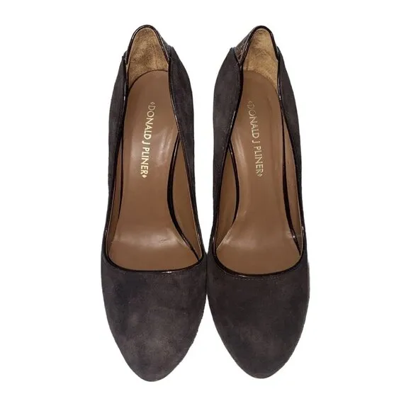 Donald J Pliner Brown Suede Snakeskin Dawn Pumps Heels Size 6