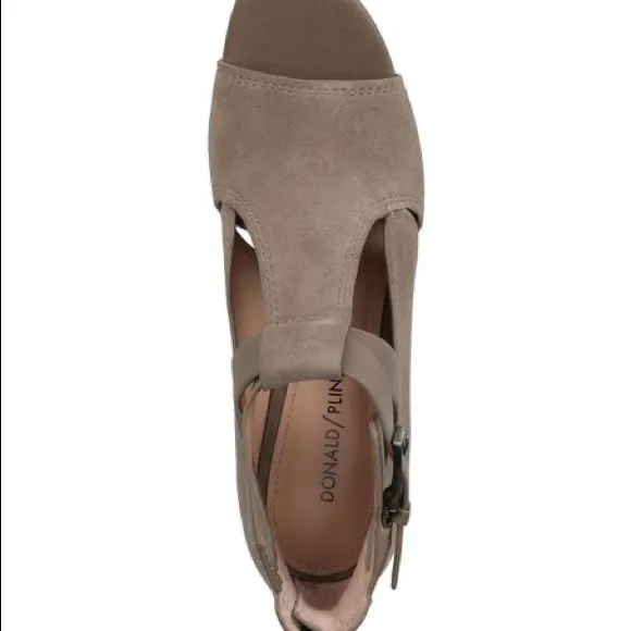 DONALD J. PLINER Dark Taupe Sila Crisscross Suede Sandal