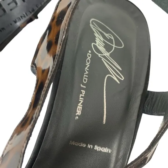 Donald J. Pliner Gibson Patent Leather Animal Print Sandals - Narrow Sizing