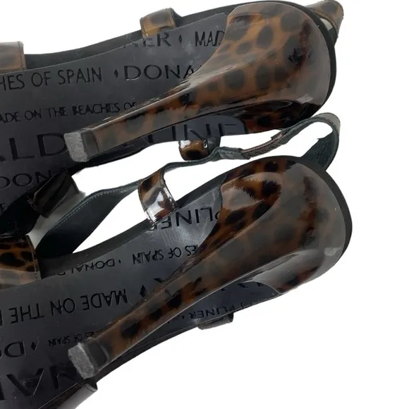 Donald J. Pliner Gibson Patent Leather Animal Print Sandals - Narrow Sizing