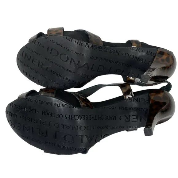 Donald J. Pliner Gibson Patent Leather Animal Print Sandals - Narrow Sizing
