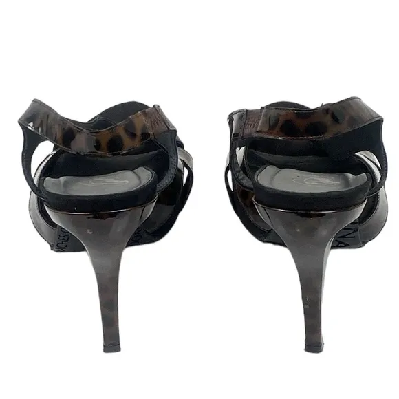Donald J. Pliner Gibson Patent Leather Animal Print Sandals - Narrow Sizing