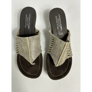 Donald J Pliner Glorie Wedge Sandals in Pewter - Sz 10