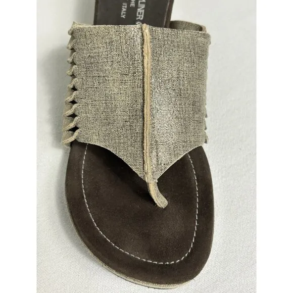 Donald J Pliner Glorie Wedge Sandals in Pewter - Sz 10