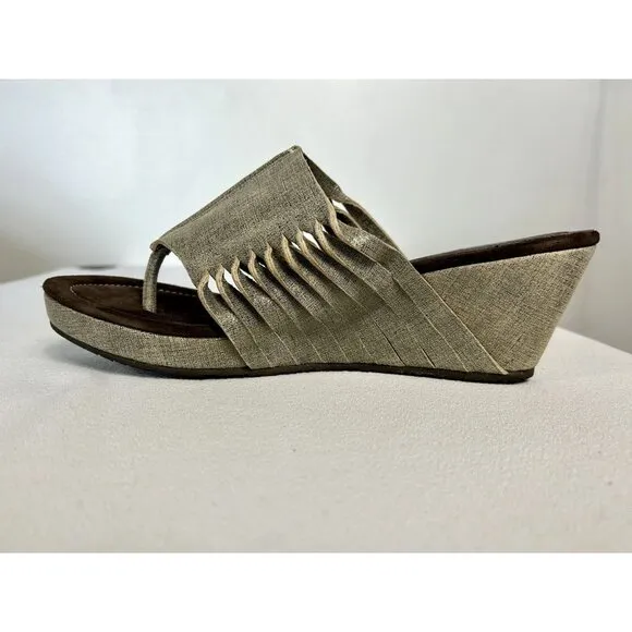 Donald J Pliner Glorie Wedge Sandals in Pewter - Sz 10