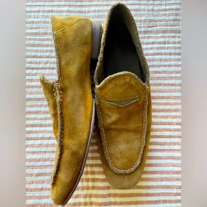Donald J Pliner Mens Vian Suede Leather Loafers Brown Wash Slip On Shoes Sz:10.5