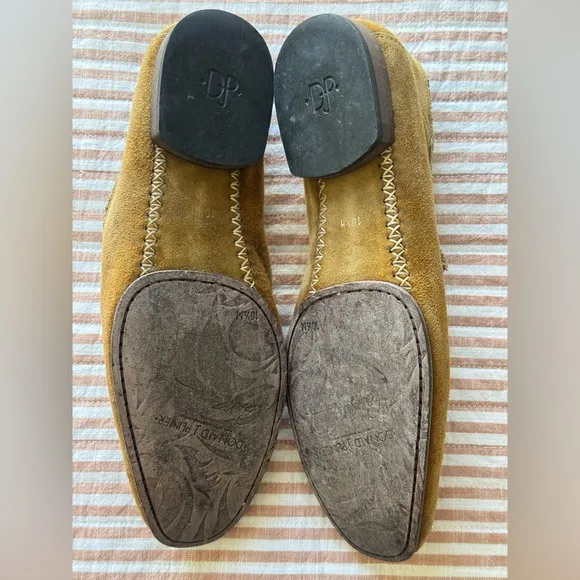 Donald J Pliner Mens Vian Suede Leather Loafers Brown Wash Slip On Shoes Sz:10.5