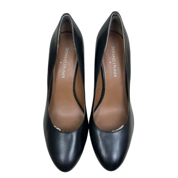 Donald J Pliner Womens Stiletto Platform Pumps Black‎ Leather Snake Heel Sz 8M