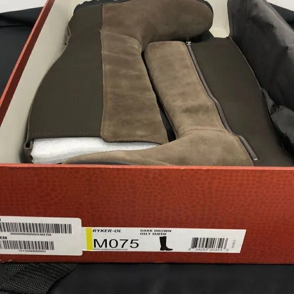 Donald J Pliner Ryker Suede Boot Dark Brown/Oily Suede SZ 7.5 NEW