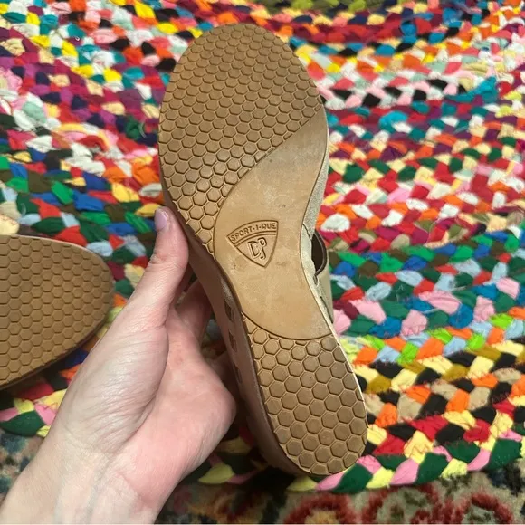 Donald J.Pliner Sport-i-Que Kerry Natural leather Wedge Women's Sandals Size 8