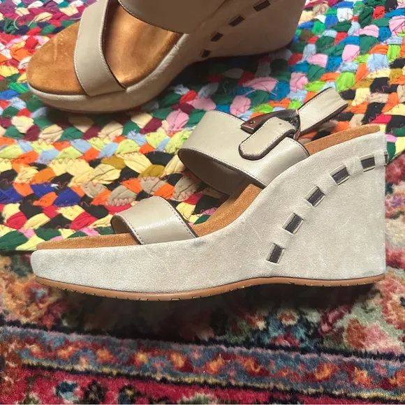 Donald J.Pliner Sport-i-Que Kerry Natural leather Wedge Women's Sandals Size 8