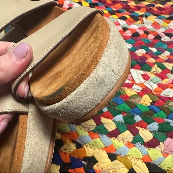 Donald J.Pliner Sport-i-Que Kerry Natural leather Wedge Women's Sandals Size 8