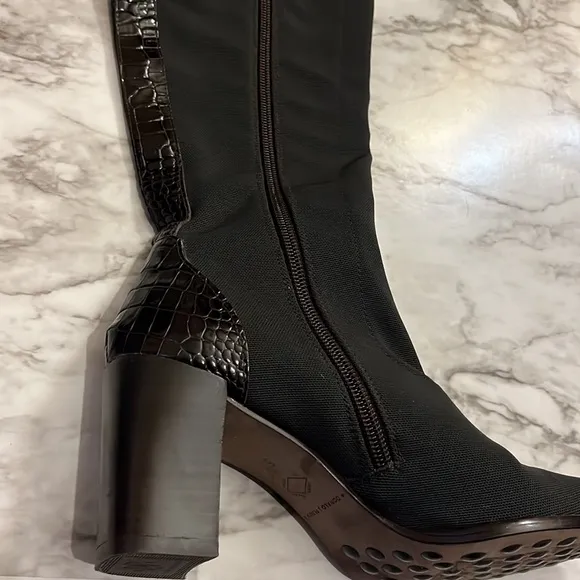Donald Pliner dark brown tall boots