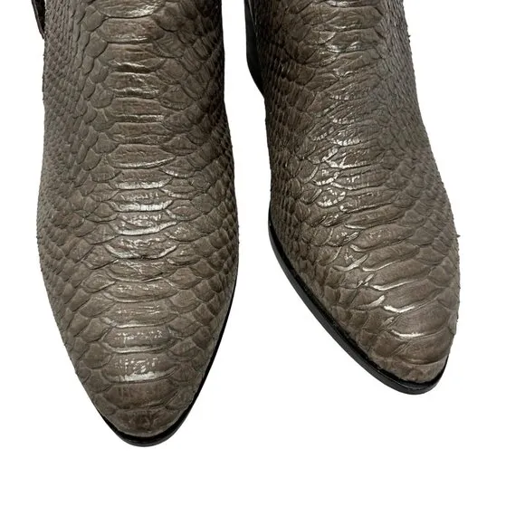 Donald Pliner Edyn Cut Snake Metallic Distressed Leather Ankle Boots Size 10