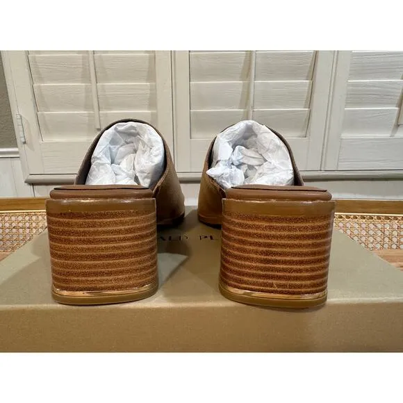 Donald Pliner Haze Slide Sandal Saddle Calf Suede Size 8.5 NIB Block Heel Mule