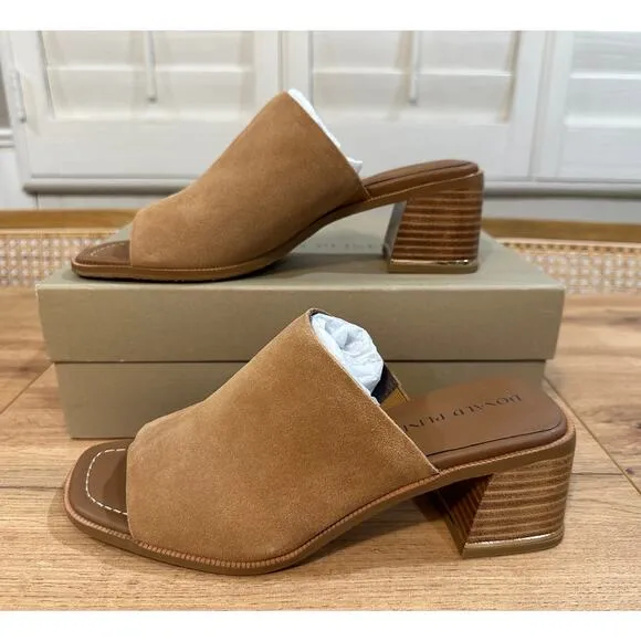 Donald Pliner Haze Slide Sandal Saddle Calf Suede Size 8.5 NIB Block Heel Mule