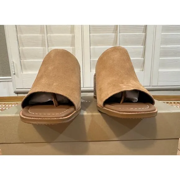 Donald Pliner Haze Slide Sandal Saddle Calf Suede Size 8.5 NIB Block Heel Mule