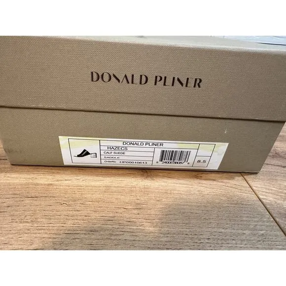 Donald Pliner Haze Slide Sandal Saddle Calf Suede Size 8.5 NIB Block Heel Mule