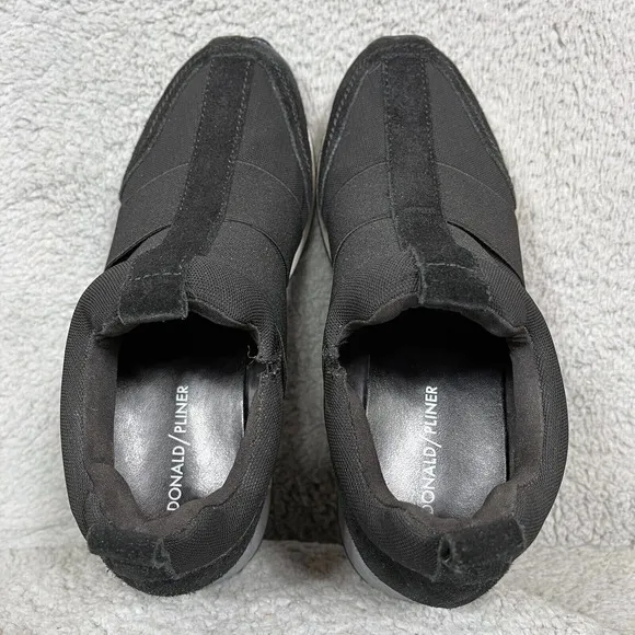 Donald Pliner Prix Syol Womens Size 9 Slip On Platform Sneakers Shoes Black
