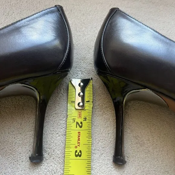 Donald Pliner Toro Brown Leather &amp; Leopard Pony Fur Women’s 9 Heels Pointed Toe