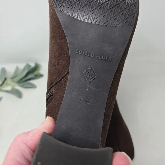 DONALD PLINER Cattie Brown Heel Boots Womens Size 13