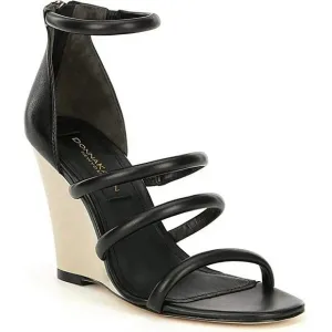 Donna Karan NY Black Wedge Sandals with Ankle Strap, Sz: 7