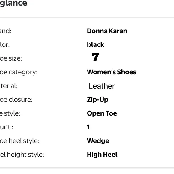 Donna Karan NY Black Wedge Sandals with Ankle Strap, Sz: 7
