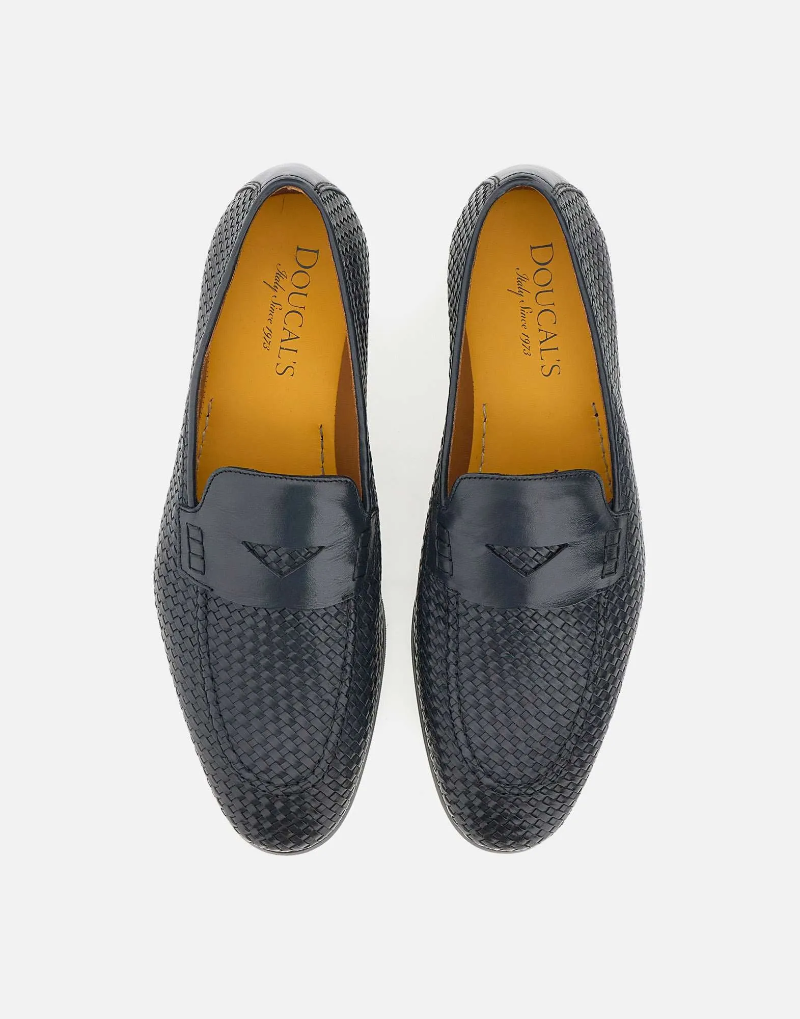Doucals Braidy Leather Loafers i blått