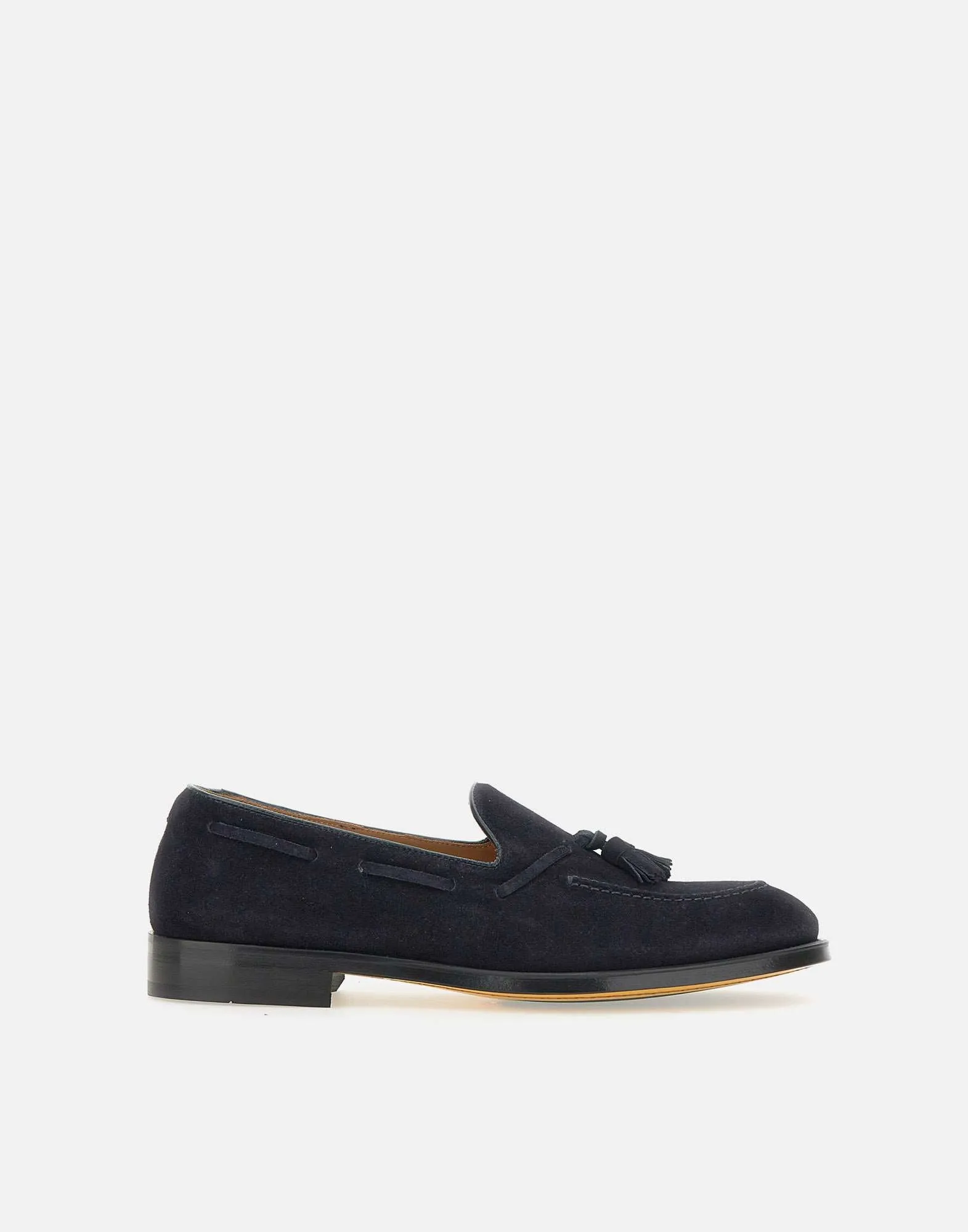 Doucals Mink Suede Loafers in Midnight Blue