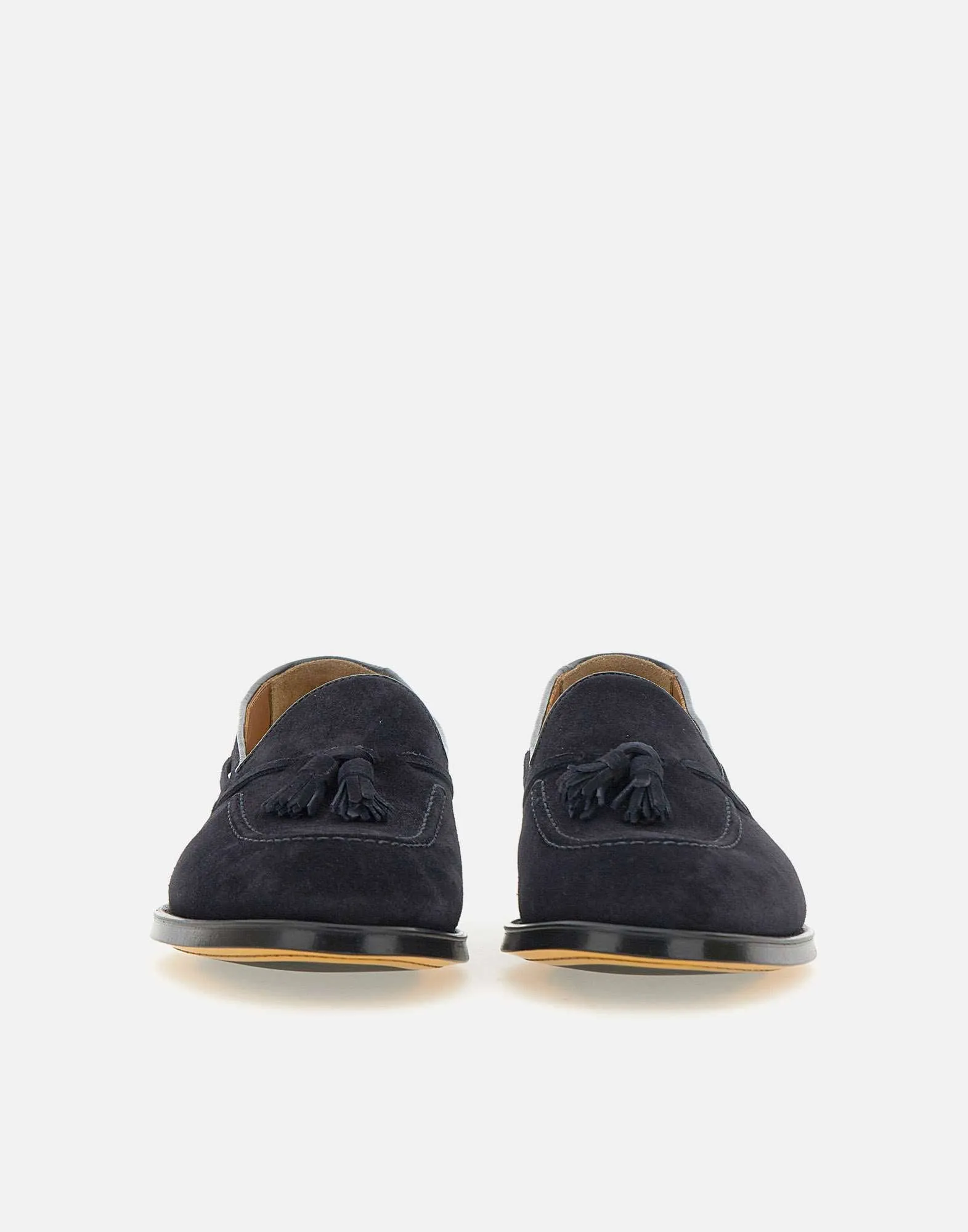 Doucals Mink Suede Loafers in Midnight Blue