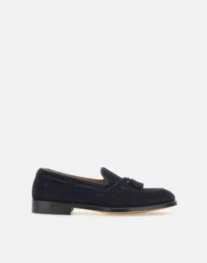 Doucals Mink Suede Loafers in Midnight Blue