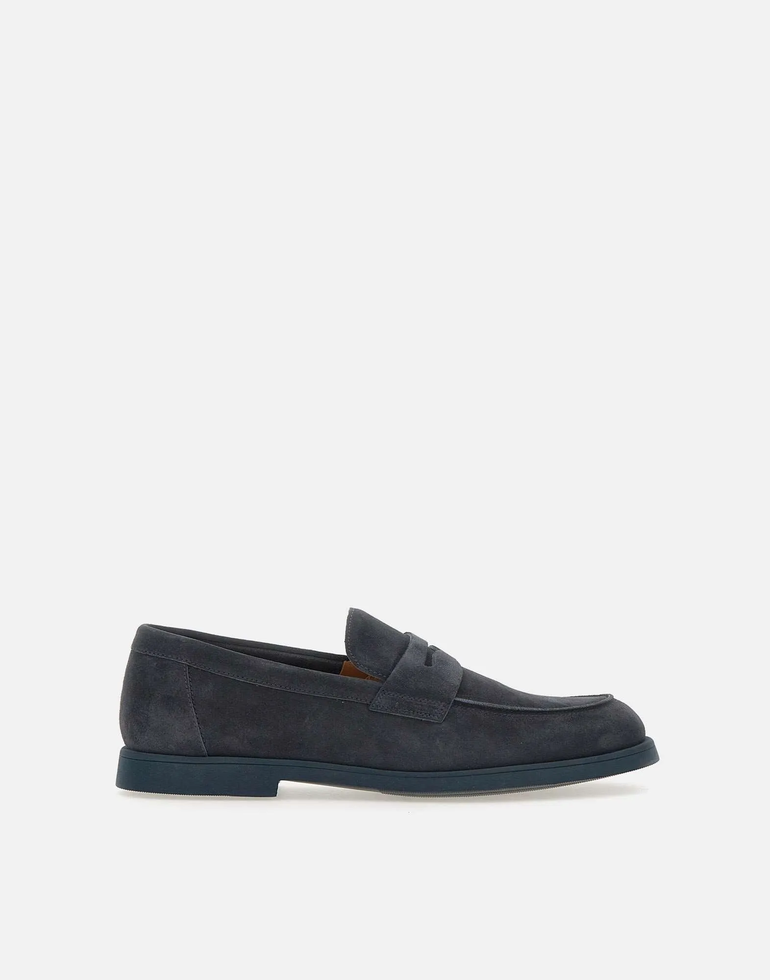 Doucals Mink Suede Loafers in Night Blue