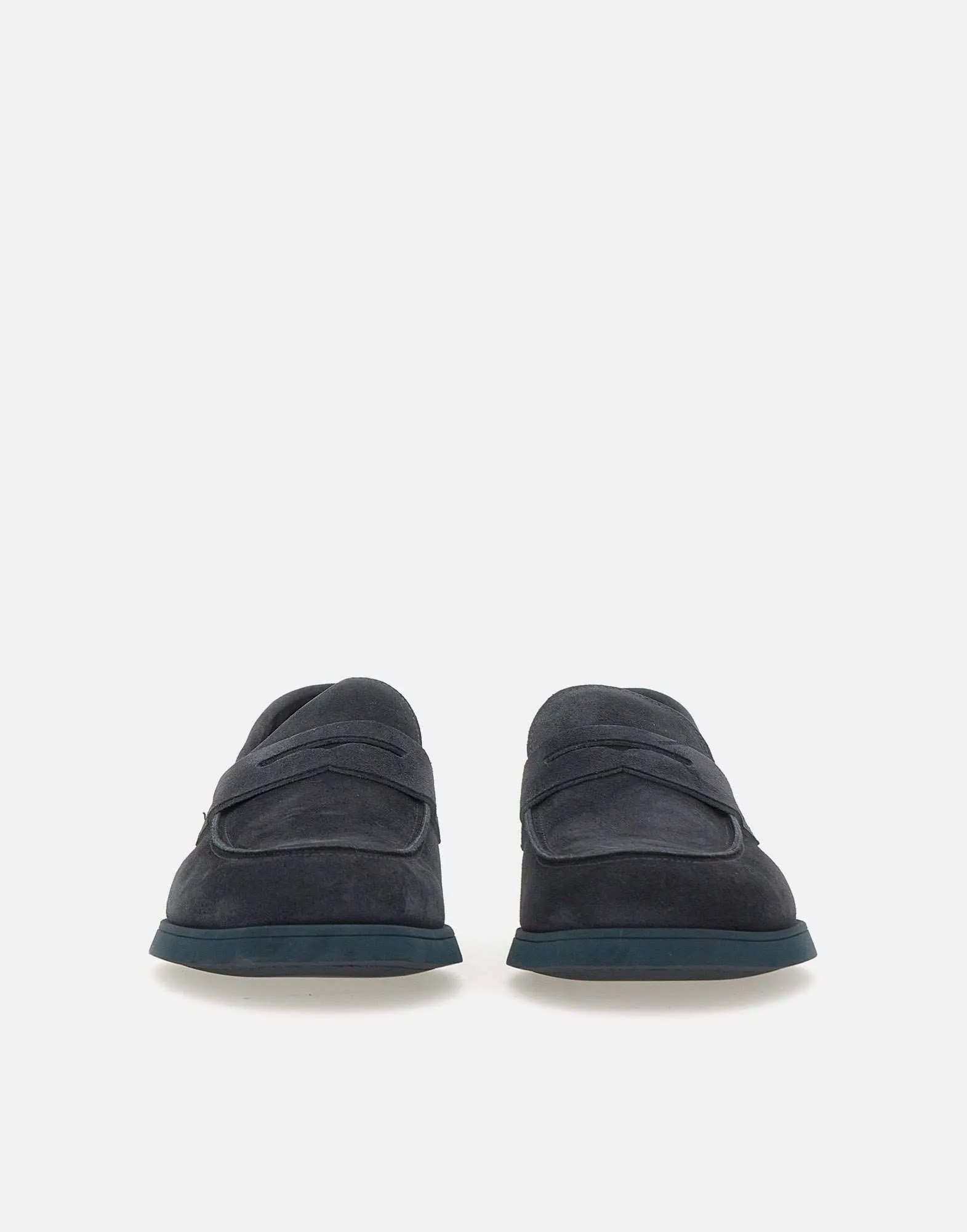 Doucals Mink Suede Loafers in Night Blue