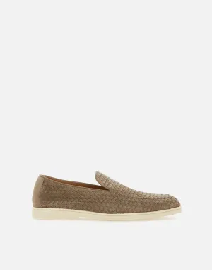 Doucals Sauvage Suede Loafers med sammanflätade mönster