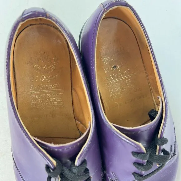 Dr Martens Air Wair Oxford Womens 5 Purple Leather Round Toe Lace Up Dress Shoes