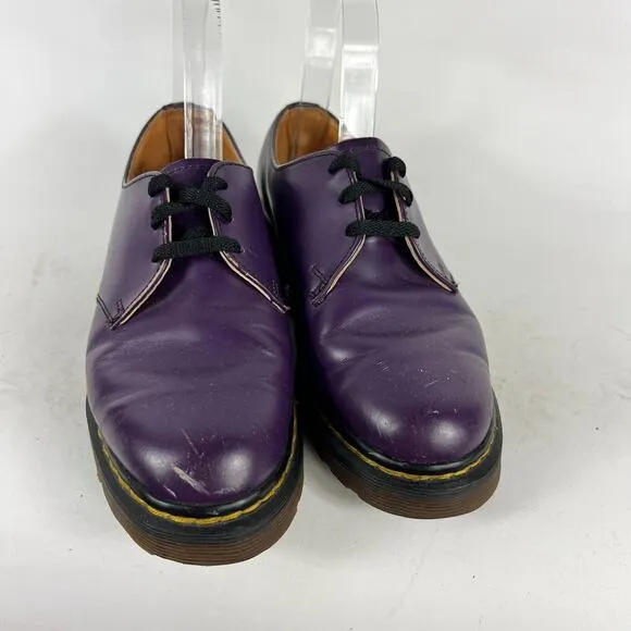 Dr Martens Air Wair Oxford Womens 5 Purple Leather Round Toe Lace Up Dress Shoes